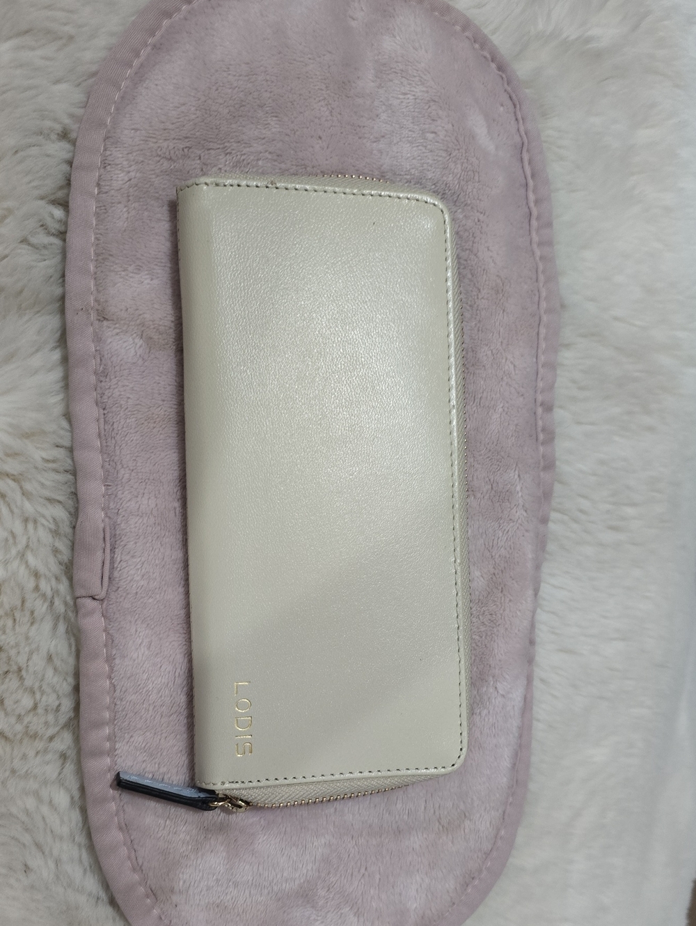 Lodis CONTINENTAL  Cream/blue Zip-Around Card Wallet